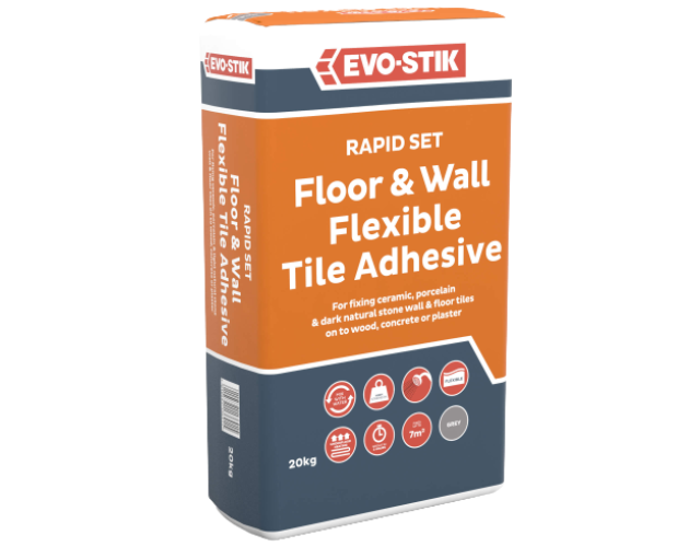 Powdered floor tile adhesives